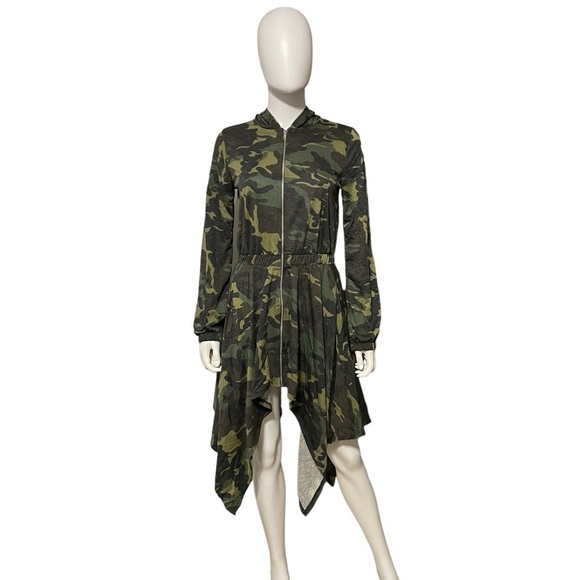 Long Sleeve Camouflage Hoodie asymmetrical Full Zip Jacket Dress
New - Picture 13 of 14